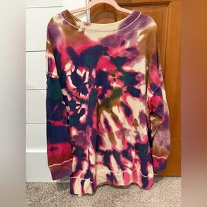 NATURAL LIFE TIE-DYE SWEATER SIZE SMALL/MEDIUM TIE-DYE PATTERN OVERSIZED